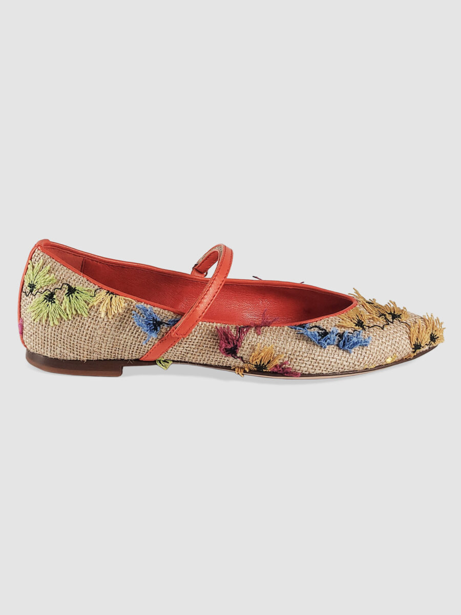 Ballerina tessuto fiori