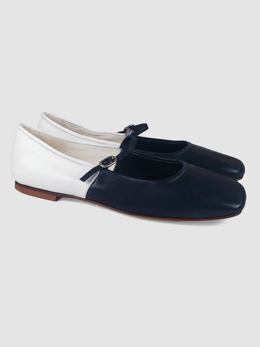 Ballerina Greta nappa bianco/blu - immagine 2