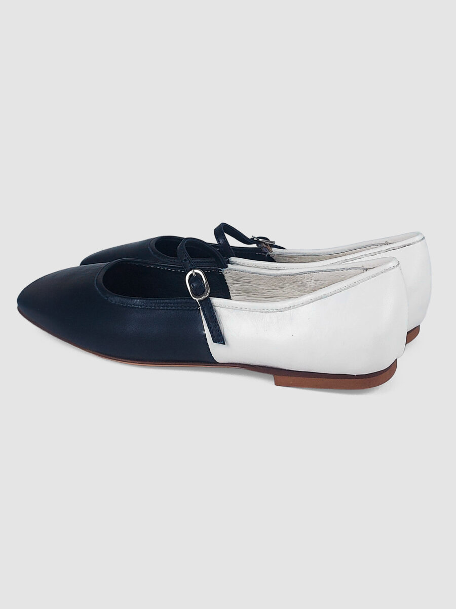 Ballerina Greta nappa bianco/blu - immagine 3
