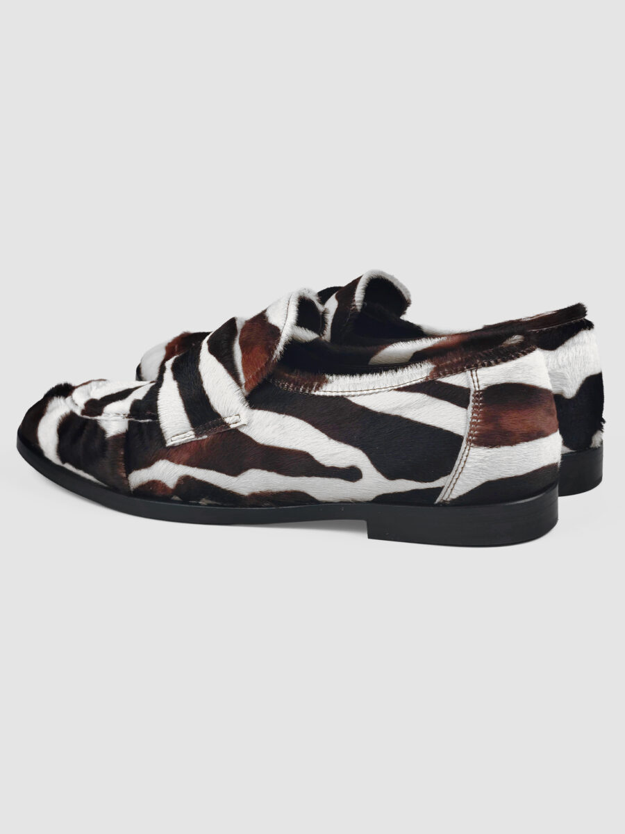 Mocassino cavallino zebra bianco - immagine 3