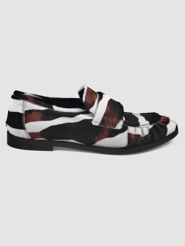 Mocassino cavallino zebra bianco