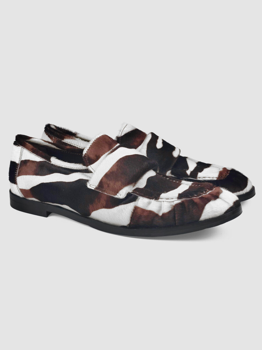 Mocassino cavallino zebra bianco - immagine 2